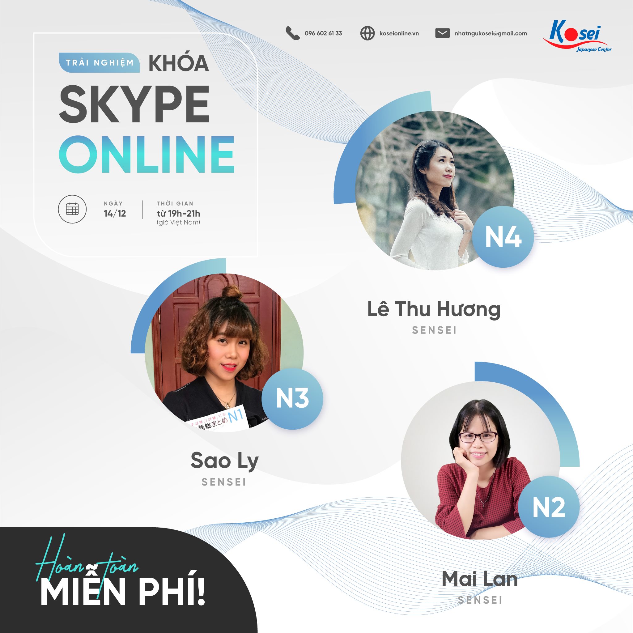 [Trải nghiệm] Học tiếng Nhật MIỄN PHÍ qua SKYPE